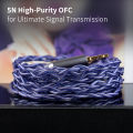 KBEAR Neon High-purity OFC Quad-cross IEM Headphone Cable 4 Core 3.5/4.4MM Balanced Replaceable HiFi Woven Structure.
