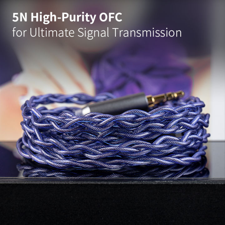 KBEAR%20Neon%20High-purity%20OFC%20Quad-cross%20IEM%20Headphone%20Cable%204%20Core%203.5/4.4MM%20Balanced%20Replaceable%20HiFi%20Woven%20Structure%20-%20Image%203