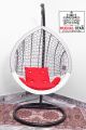 Single Hanging Swing Chair Jhoola with Stand, Cushion Set - / MUGHAL STAR STEEL FURNITURE. 