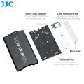 JJC 18 Slots Memory Card Case Pop-up Design SD MicroSD Card Holder with Carabiner for 4 SD +12 Micro SD/TF +2 Nano SIM/ NM Cards. 
