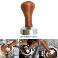 51mm/53mm/58mm Espresso Coffee Tamper Aluminum Coffee Distributor Leveler Tool Bean Press Hammer with Wooden Handle. 