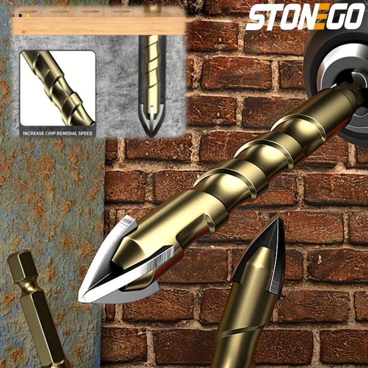 STONEGO Cross Hexagonal Tile Bit Carbide Glass Ceramic Concrete Drill
