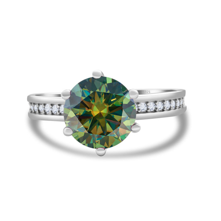 Real%203%20Carat%209mm%20pink%20Moissanite%20Wedding%20Ring%20for%20Women%20925%20Sterling%20Silver%20Round%20Brilliant%20Lab%20Diamond%20Engagement%20Rings%20Gift%20-%20Image%205