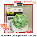 JY SUPER Portable Led Light With Mini Fan Charging Protection Strong Wind Fan With USB Port - Rechargeable Mini Fan-Mini Fans-Sara Collection Zone.