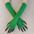 43cm Women Scary Claw Long Nail Elastic Mittens Halloween Black Devil's Ghost Claws Gloves Party Cosplay Performance Costume.