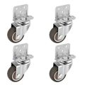 4Pcs L Type Furniture Casters Heavy Duty Soft Mute Caster Wheels Trolley Baby Crib Bed Universal Side Mounted Wheels.