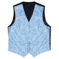 Suit Vest With Bow Tie Pocket Square Cufflinks Light Blue Black Red Paisley Luxury Wedding Prom Tuxedo Waistcoat for Men. 