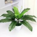 1pc,Artificial Plant, 18 Head Of Lron Leaves, Simulated Silk Cloth GreenPlanting, Iron Tree Leaves,Loose Tail, Palm Leaf Plant. 
