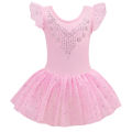 Girls Dance Leotards for Ballet Dress Shiny Tutu Skirted Leotard Gymnastics Bodysuit Ballet Wear Stage Performance Costume.