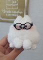 👓(Ready to send in Thailand) doll glasses width 6.5cm doll size 10 cm and labubu size mini 17 cm clear lens (with fur marks) plastic frame. 