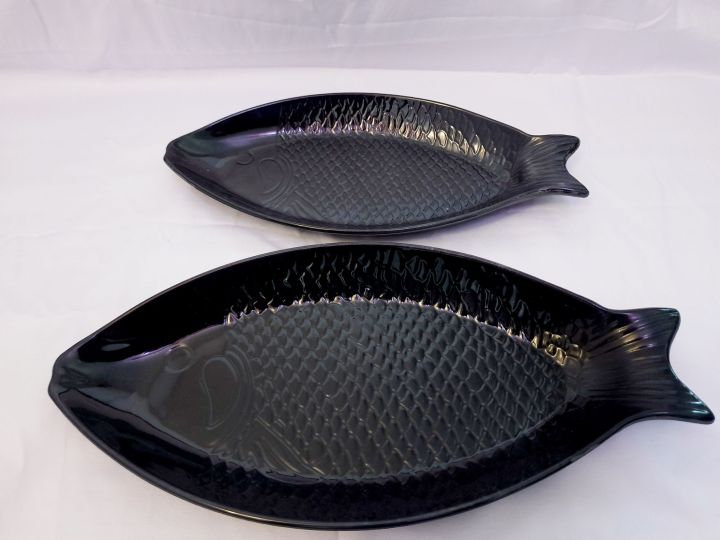 2 in 1 Big and Small Melamine Fish Shape Dishes