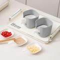 6pcs/Set Sauce Dish Dipping Bowls,Plastic Seasoning Dish White Square Dipping Sauce Pickle Dish Spit Bone Dish with Handle. 