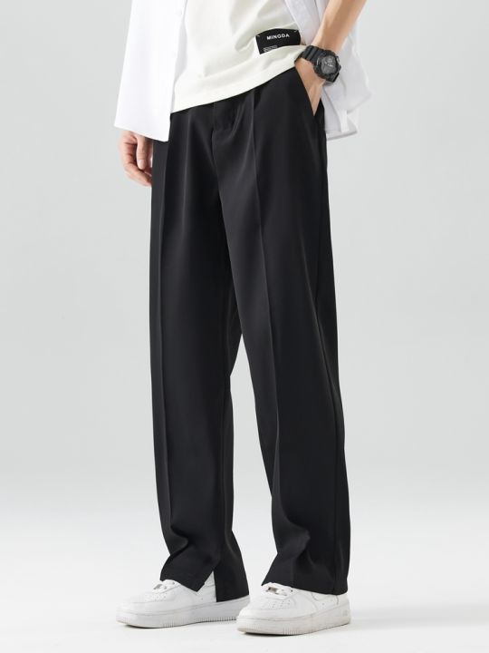 2023%20New%20Summer%20Casual%20Pants%20Men%20Breathable%20Polyester%20Korean%20Fashion%20Semi-Wide%20Banded%20Waist%20Slacks%20Straight%20Loose%20Drape%20Trousers%20-%20Image%205