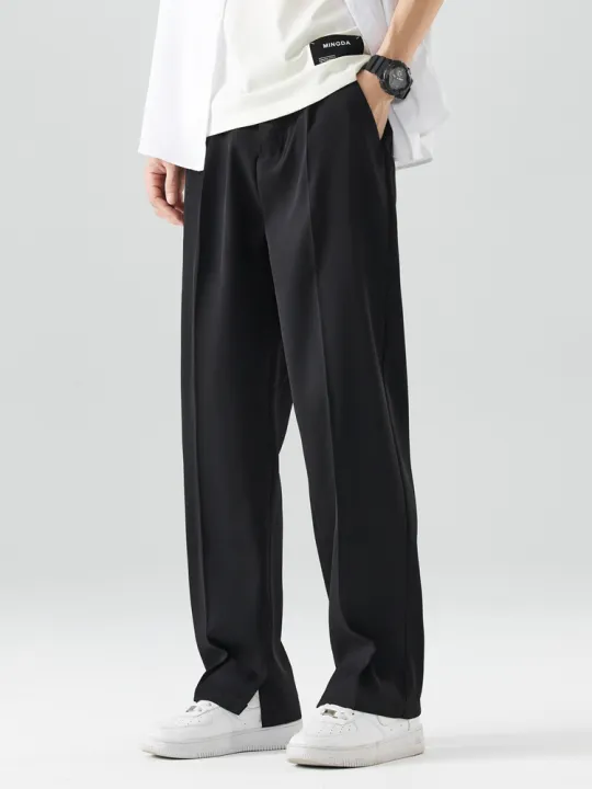 2023%20New%20Summer%20Casual%20Pants%20Men%20Breathable%20Polyester%20Korean%20Fashion%20Semi-Wide%20Banded%20Waist%20Slacks%20Straight%20Loose%20Drape%20Trousers%20-%20Image%205