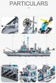 Huge size 1560PCS Navy war ship Army ship model warship 6 in 1 multi-shape combination building blocks to build a boy toy set. 