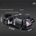 1/24 TOYOTA SIENNA MPV Van Diecast Toy Car Model Miniature Pull Back Sound & Light Doors Openable Collection Gift For Boy Kid. 