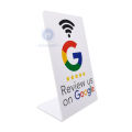 13.56Mhz programmable Google Review Card NFC station table NFC Google Reviews display bending card standing brand bracket. 