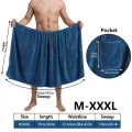 Suitable for M-XXXL Men's Bath Skirt Bath Towel Plus Size Bath Skirt Suitable for Home, Travel, Steaming, Spa, Beach. 