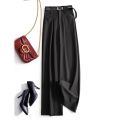 Gray Solid Office Lady High Waist Sashes Loose Straight Women's Pants Ankle-Length Trousers Suit Pants For Women Clothing 2025. 
