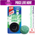 Harpic Flushmatic Citrus In Cistern Toilet Cleaner Block (50g) Automatic Cleaning with Every Flush. 