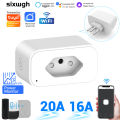 Tuya WiFi Smart Socket Brazil Plug Type N, Remote & Voice Control, Timer/Countdown, Overload Protection, Smart Life. 