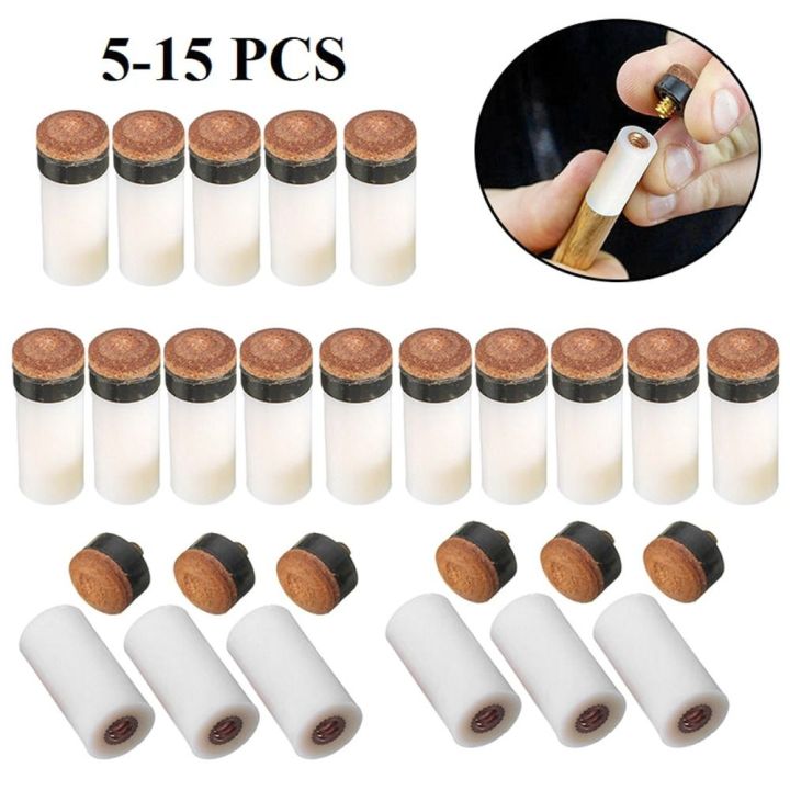 5Pcs/Pack Billiard Replacement Set Pool Cue Tips Pool Billiard Cue Stick Ferrules Screw-On Tips for Snooker 10/11/12/13mm