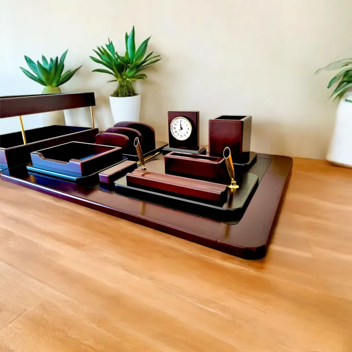Luxury%20Wooden%20Table%20Organizer%20Set%20For%20Office%20King%20Style%208%20Pcs%20-%20Image%202