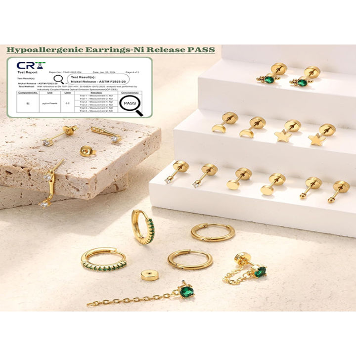 2Pcs%20Dainty%20Stainless%20Steel%20Flat%20Back%20Stud%20Earrings%20for%20Women,%20Trendy%20Cartilage%20Earrings%20Small%20Huggie%20Hoop%20Earrings%20Jewelry%20-%20Image%203