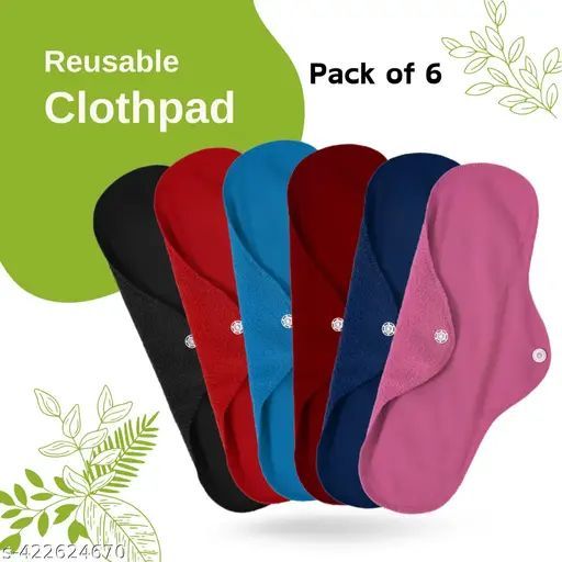 Reusable Cloth Sanitary Pads – 6 Pcs Combo with Storage Bag - Huge Discount