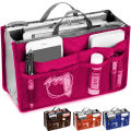 Make up Organizer Insert Bag Large Capacity Multi Pocket Cosmetic Bag Portable Multicoloured Travel Insert Handbag Pouch. 