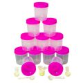 12 Pieces 350ml Container Set With Spoons Round Plastic Containers. 