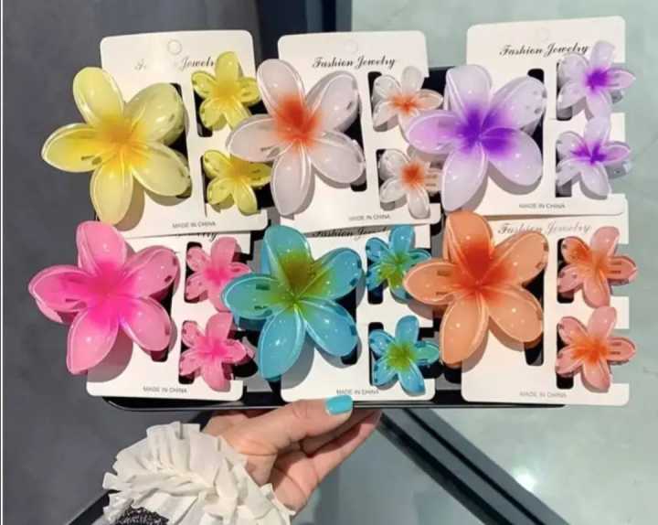 3pcs/set Flower Claw Clip Women Hawaiian Girl Hair Accessories