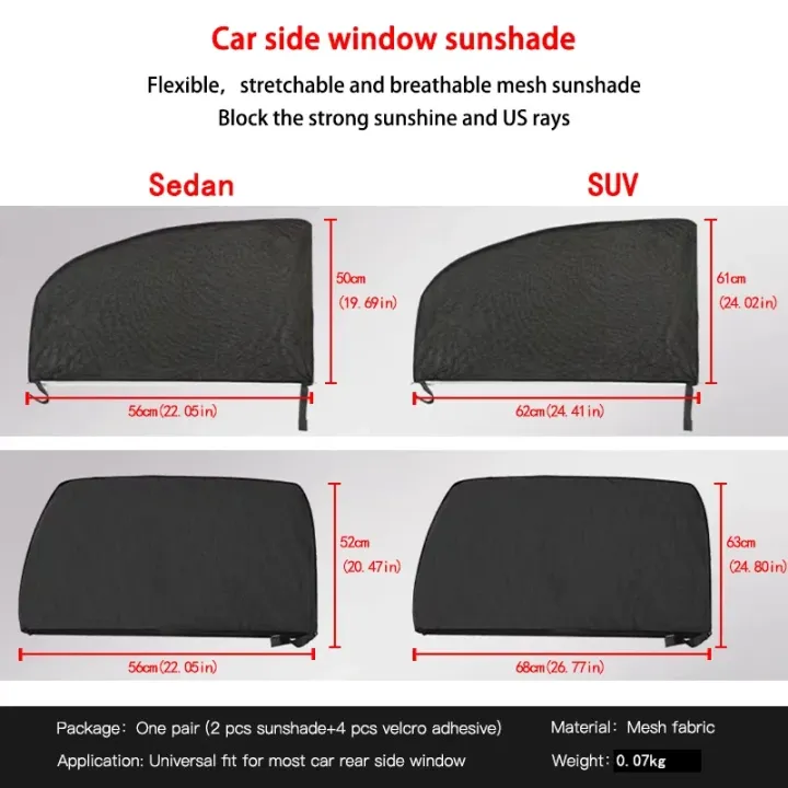 NEW%204pc%20Car%20Sun%20Shade%20Styling%20Accessories%20Hook%20&%20Loop%20Car%20Window%20Sun%20Shade%20Set%20-%20Easy%20Install,%20Cool%20Interior%20&%20Privacy%20Sun%20Visor%20-%20Image%203