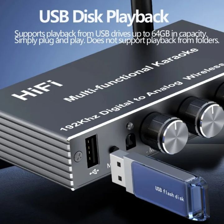 VIKEFON%20Bluetooth%205.4%20Audio%20Receiver%20DAC%20AUX%20RCA%20USB%20Coaxial%20Optical%206.5MM%20Microphone%20Karaoke%20Hifi%20Stereo%20DSP%20Wireless%20Adapter%20-%20Image%205