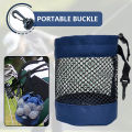 Polyester Golf Ball Storage Bag with Drawstring Closure - Mesh Pocket Design for Easy Organization, Available Gray/Blue/Black,.