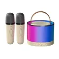 K52 Wireless Bluetooth Speaker Multifunction with 2 Microphone RGB Portable Music Player Karaoke Machine for Child Home Gift. 