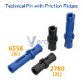 200 PCS Technical 2L 3L Pin with Friction Ridges 2780 6558 Brick Compatible All Brand High-Tech Building Block MOC Replace Parts. 