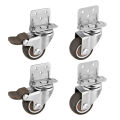 4Pcs L Type Furniture Casters Heavy Duty Soft Mute Caster Wheels Trolley Baby Crib Bed Universal Side Mounted Wheels.
