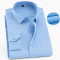 Oversized 9XL 8XL 48 47 Mens Long Sleeved Shirt Casual Business Classic Plaid Striped Slim Fit Button Male Social Dress Shirts. 