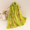 Fashionable Design Embroidered Flower Pattern WOMEN'S Scarf Shawl Elegant and Breathable Daily Versatile Accessory 85 * 180cm. 