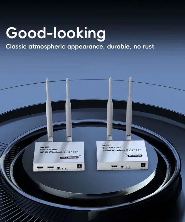 VIKEFON%204K%20200M/300M%205.8GHz%20Wireless%20HDMI%20Transmitter%20Receiver%20Extender%201%20TX-4%20RX%20Audio%20Video%20Extender%20HDMI%20Loop-Out%20For%20TV%20Box%20-%20Image%205