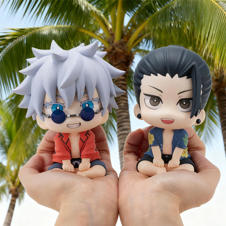 Anime JJK Figure Geto Suguru look up figure Q edition Satoru Gojo figure geto and gojo Action Figure Sitting pose Model Toy 
