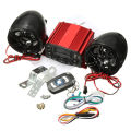 12V Motorcycle Red Sound System SD USB MP3 Motorcycle  Bluetooth Audio Remote Control Stereo 2 Speakers Waterproof FM  Radio. 