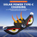 Solar Powered Cool DEMON EYE Led Ambient Light Car Neon Light Wireless Suction Cup USB Rechargeable Atmosphere Breathing Lamp.