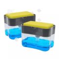 2-in-1 plastic kitchen cleaning brush wash sponge holder Sponge Caddy Soap Pump Dispenser kitchen sink soap liquid dispenser box. 