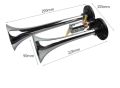 Electric Emergency Horn, 2 Long Steel Mouths, Air Horn for Trucks, Buses, Tour Buses, Ten-Wheeled Vehicles, Boats, Can Be Used with Both 12V and 24V.. 