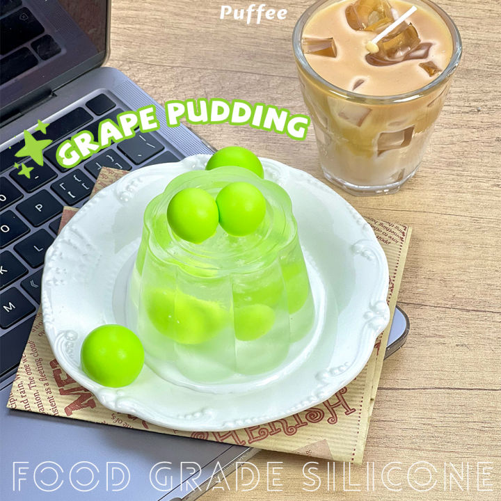 Grape Pudding Food-grade Silicone Squishy Toy, Handmade Squishy, Creamy ...