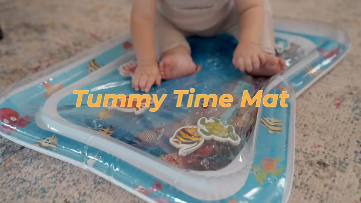 【Fast Delivery 1-4 day】Leakproof Baby Splash Pad Dolphin Design Visual Stimulation Mat Premium PVC Material 50x69cm Inflatable Water Play Activity Center for Infants Tummy Time Fun