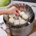 Folding Dish Steam Stainless Steel Food Steamer Basket Fruit Vegetable Cooker Multi-Function Meat Steaming Tray Kitchen Tools.