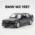 1:36 BMW M3 1987 Car Models  Alloy Die-Casting Toys With 2 Doors Opened Pull Back Function Vehicle Toy For Kids Children's Gifts. 